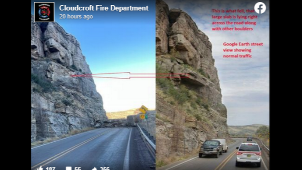 These are the before and after photos shared by the Cloudcroft Fire Department.