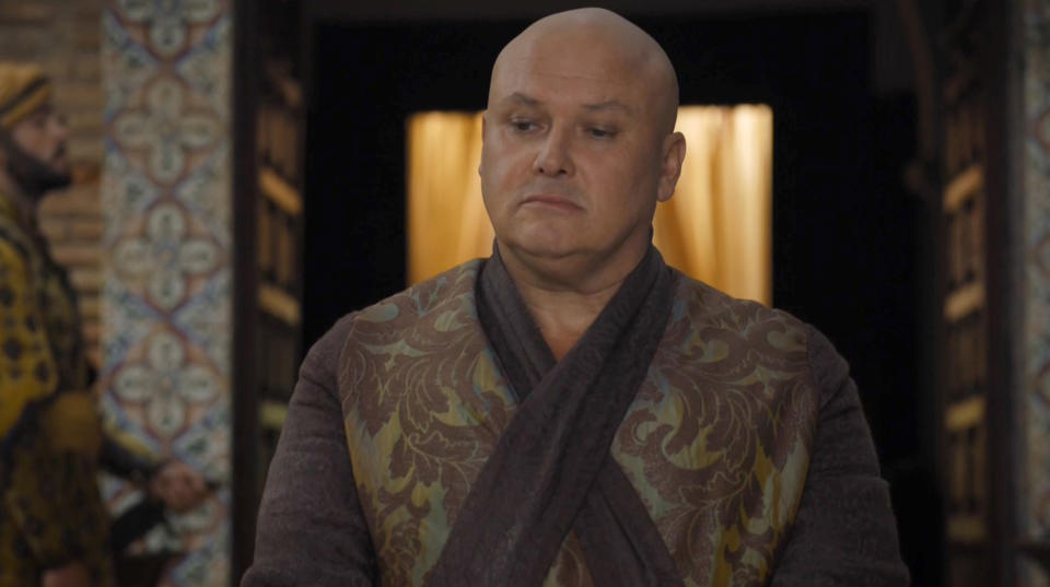 Los Angeles.CA.USA.    Conleth Hill as Varys     in a  scene in the ©HBO TV series,  Game of Thrones,  (TV) (2016) (S6E10).  Ref: LMK112-60769-280616   Editorial Only. Landmark Media is not the copyright owner of these Film or TV stills but provides a service only for recognised Media outlets. Filmstill // HANDOUT / EDITORIAL USE ONLY! Please note: Fees charged by the agency are for the agency?s services only, and do not, nor are they intended to, convey to the user any ownership of Copyright or License in the material. The agency does not claim any ownership including but not limited to Copyright or License in the attached material. By publishing this material you expressly agree to indemnify and to hold the agency and its directors, shareholders and employees harmless from any loss, claims, damages, demands, expenses (including legal fees), or any causes of action or allegation against the agency arising out of or connected in any way with publication of the material.