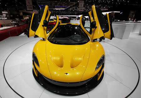 FILE PHOTO: The McLaren P1 car is pictured during the second media day of the 83rd Geneva Car Show at the Palexpo Arena in Geneva March 6, 2013. REUTERS/Denis Balibouse/File Photo