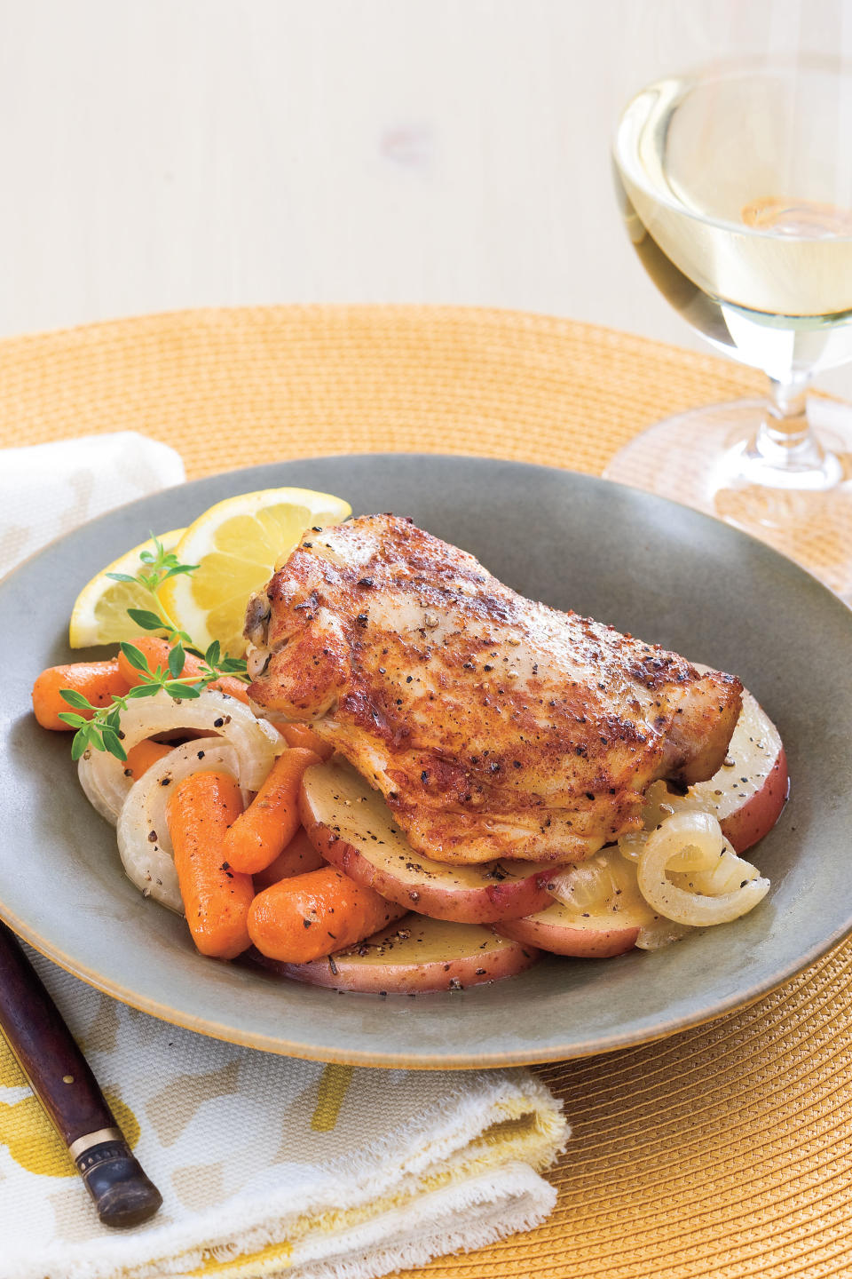 Chicken Thighs with Carrots and Potatoes