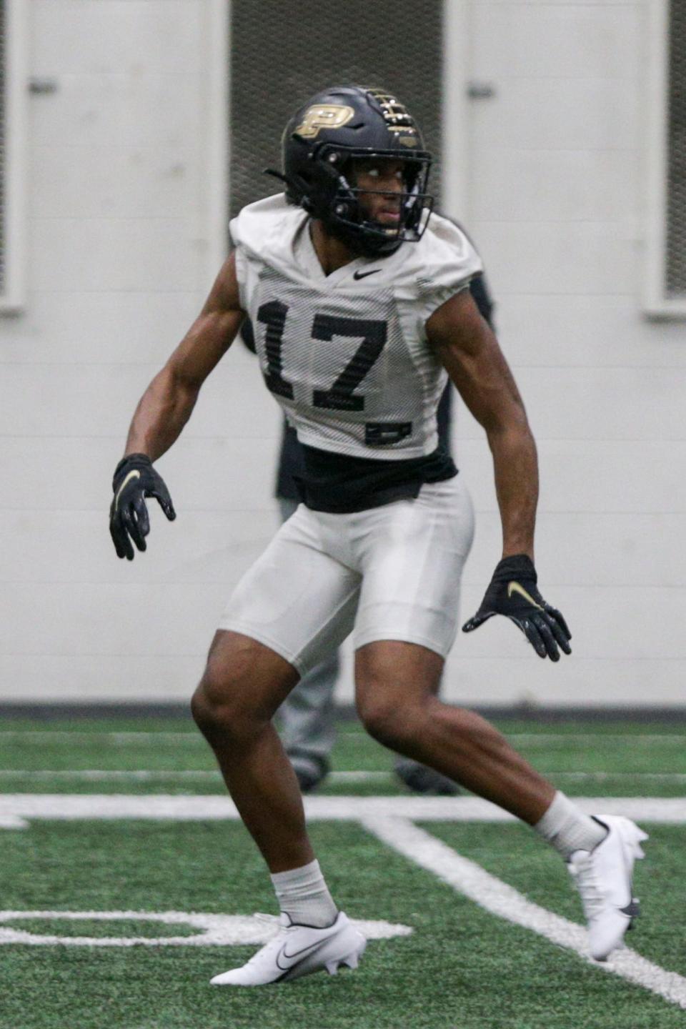 Purdue safety Chris Jefferson (17) during a practice, Wednesday, March 2, 2022 at Mollenkopf Athletic Center in West Lafayette.