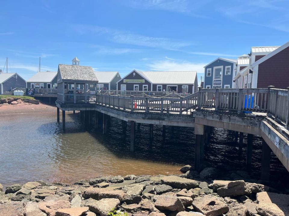 The boardwalk along Spinnakers' Landing in Summerside replicates an old, small-town fishing village.