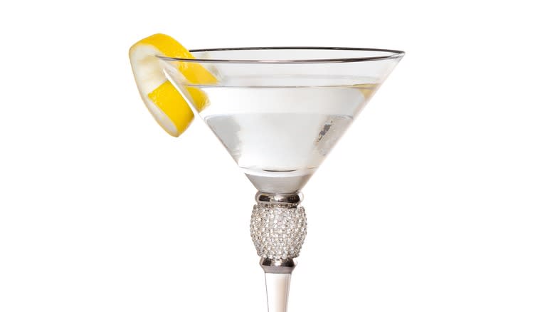 Lemon drop Martini on white