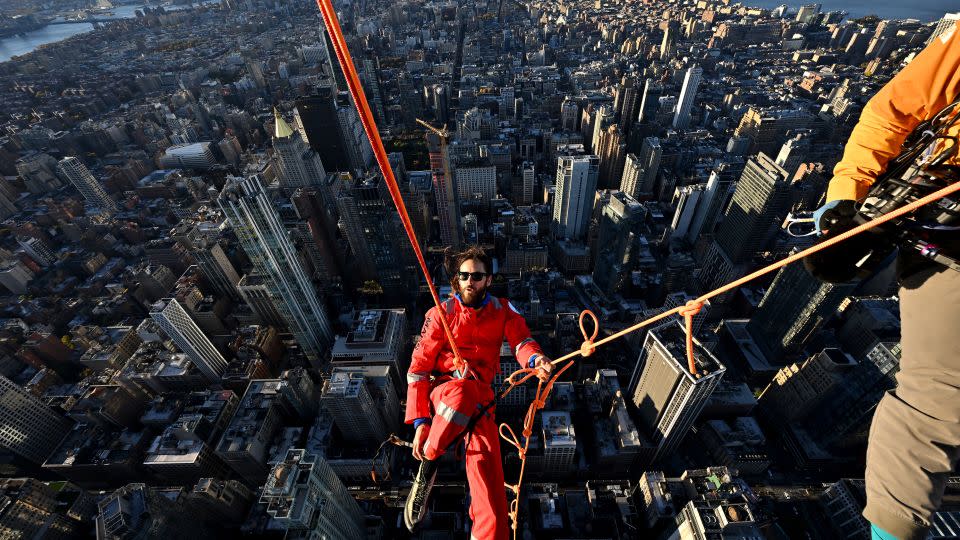 Jared Leto climbing the Empire State Building. - Roy Rochlin/Getty Images