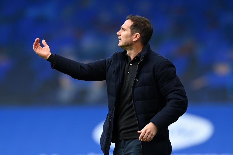 Frank Lampard gestures from the touchline at Stamford Bridge (Getty)