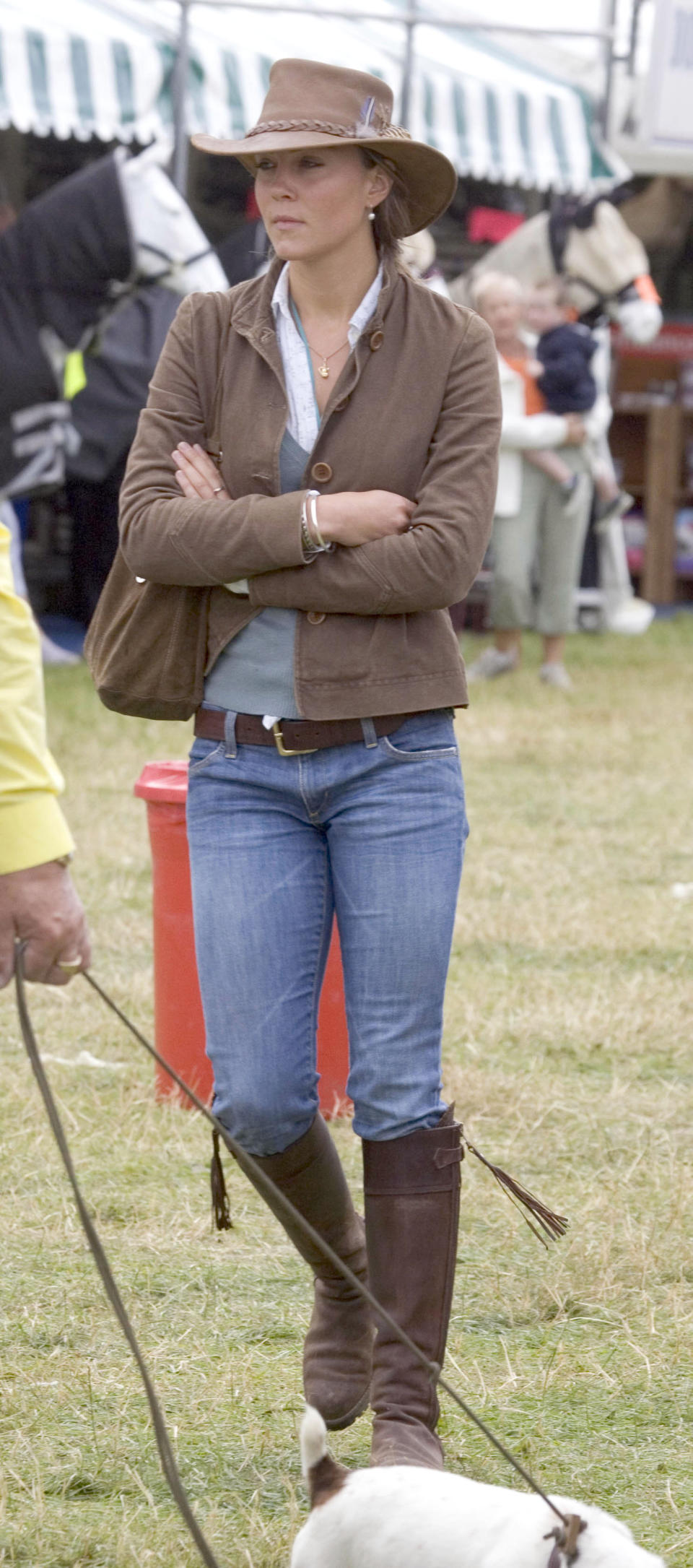 Kate Middleton, girlfriend of Prince William, attends the second day of the Gatcombe Park Festival of British Eventing at Gatcombe Park, on August 6, 2005 near Tetbury, England. (Photo by Anwar Hussein/WireImage)