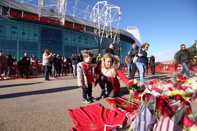 Sir Bobby Charlton tributes at Old Trafford