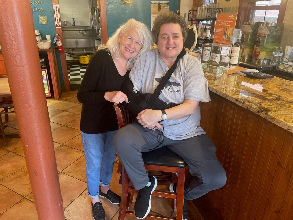 Marshall's Main Street Cafe managers Kristie Frizsell, left, and Deb Marshall, pose Feb. 28. The couple announced they would be stepping down as managers of the restaurant, and said the new renters plan to reopen the restaurant on March 8.