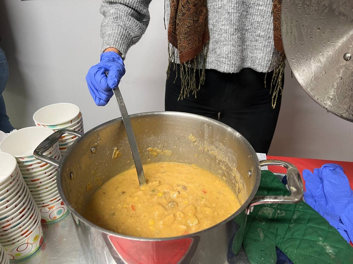 Chicken stew made by a Mulgrave Park community member. (Feleshia Chandler/CBC - image credit)