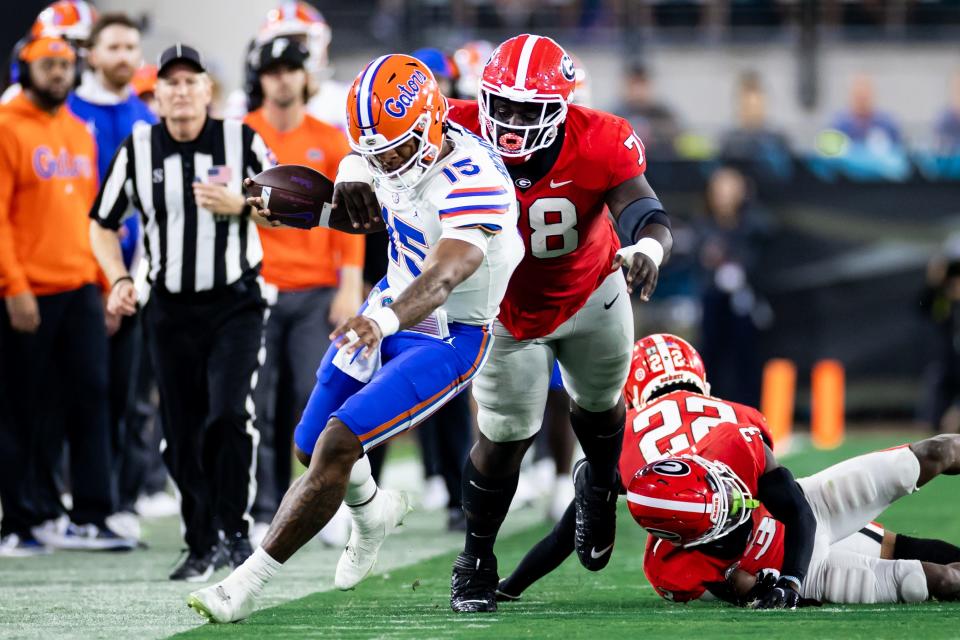 Florida quarterback Anthony Richardson led the Gators to a 41-27 victory over Texas A&M last week.