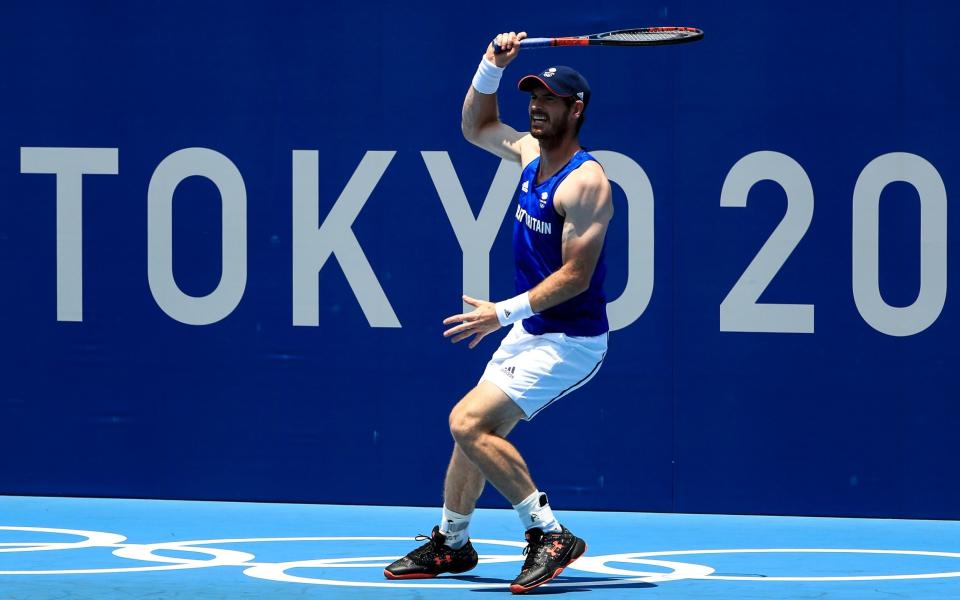 Andy Murray of Team Great Britain practices ahead of the Tokyo 2020 Olympic Games at the Ariake Tennis Park on July 20, 2021 in Tokyo, Japa - Getty Images AsiaPac 