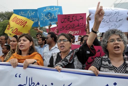 Activists of The Pakistan United Christian Movement at a rally in Rawalpindi on Sunday call for the release of Christian girl accused of blasphemy. A Pakistani court on Monday adjourned by another four days possible bail for Rimsha Masih, who was arrested last month accused of burning papers containing verses from the Koran in breach of Pakistan's blasphemy laws, punishable by death