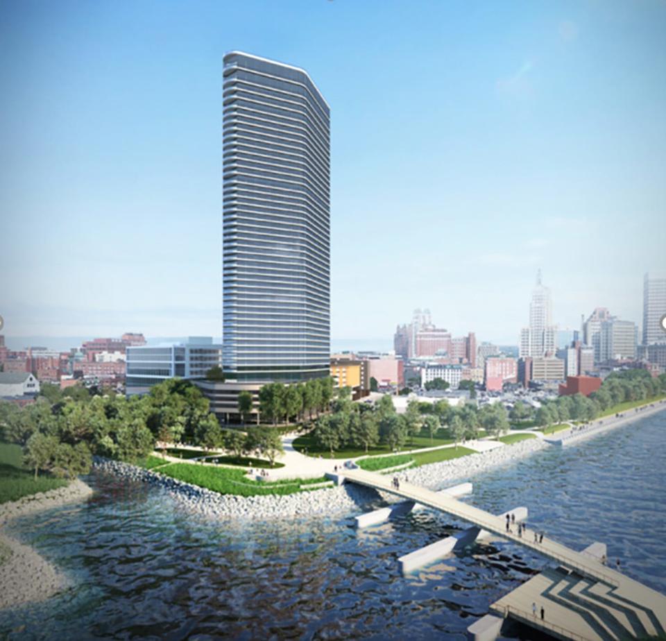 The redesigned tower unveiled by the Fane Organization on Monday would have more apartments and fewer parking spaces, and because residential floors are shorter than parking floors, it would gain a floor, topping off at 47 stories at the same height as originally proposed.