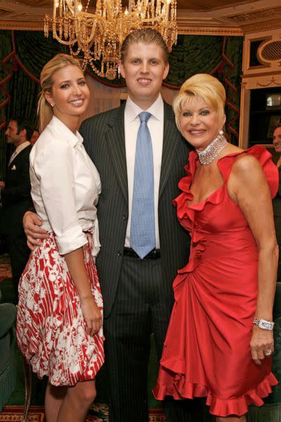 PHOTO: Ivanka Trump, Eric Trump, and Ivana Trump attend a reception held at Ivana Trump's Residence in New York City on May 2, 2007. (M. Von Holden/WireImage for Niche Media via Getty Images, FILE)