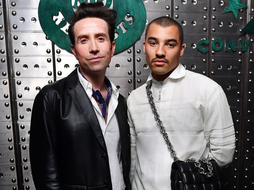 Nick Grimshaw and Meshach Henry attend the launch party for 'No Requests' label in partnership with Converse at The Ned on February 04, 2022 (Getty Images for Polydor Records)