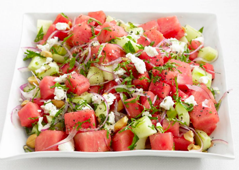 Watermelon and cucumber salad