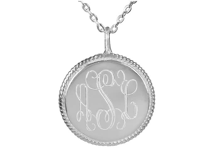 Personalized Engraved Sterling Monogram Necklace