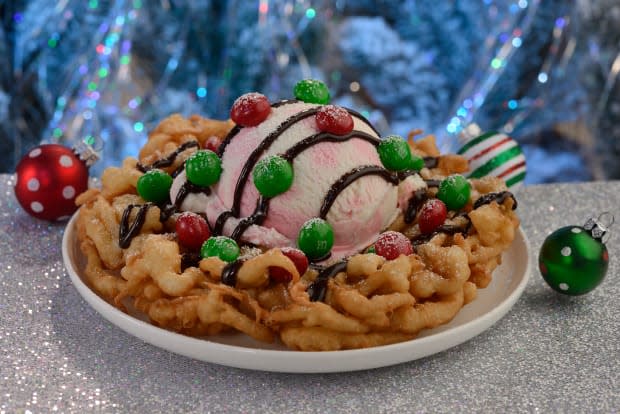 <p>Funnel Cake Sundae from Sleepy Hollow Refreshments</p><p>Walt Disney World Resort</p>