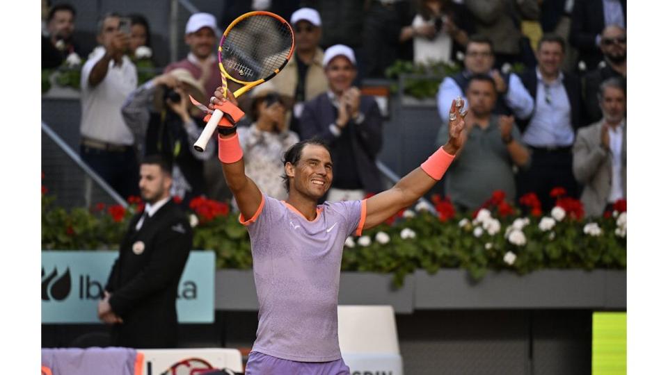 Rafael Nadal celebrates