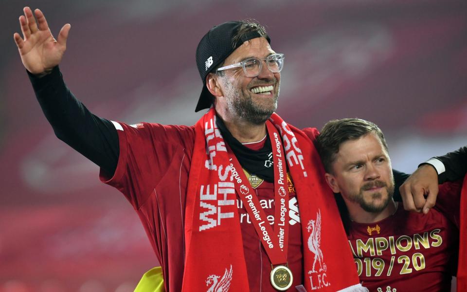 Jurgen Klopp celebrates LIverpool's title glory - PA