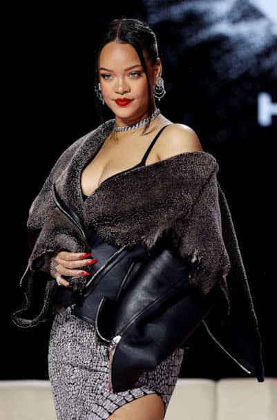 PHOTO: Singer Rihanna attends a news conference for the Super Bowl LVII Halftime Show in Phoenix, Feb. 9, 2023. (Mike Lawrie/Getty Images)