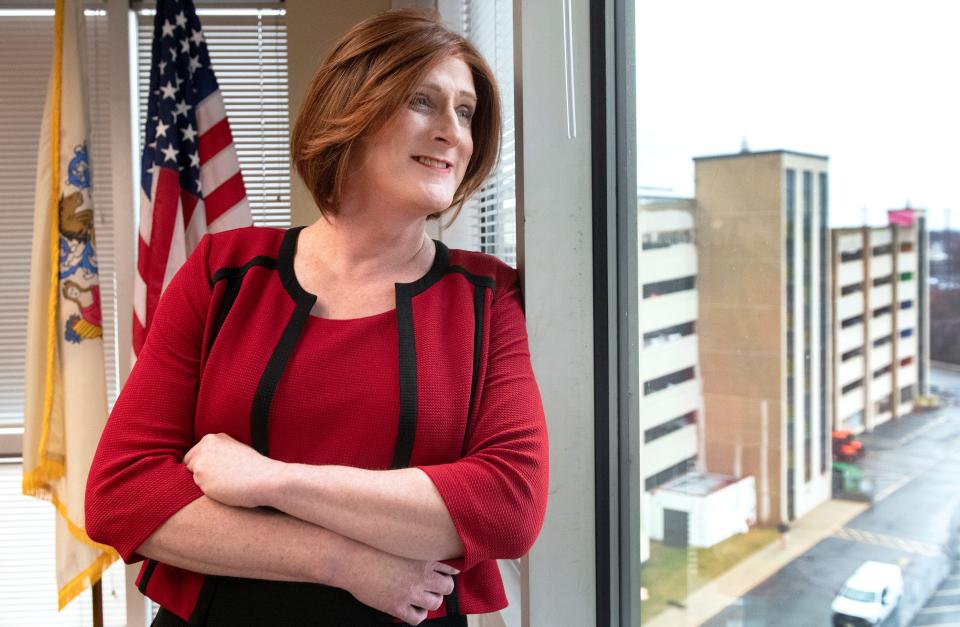 Allison Chris Myers, the acting Chair/CEO of the New Jersey Civil Service Commission, is the first openly transgender person to serve as a Cabinet member in New Jersey state history.