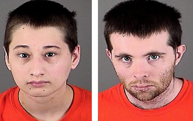 The Waukesha County Sheriff's Department mug shots of Gypsy Rose Blanchard of Springfield, Missouri, left, and Nicholas Paul Godejohn, 26, of Big Bend, Wisconsin, after they were charged in the death of Blanchard's mother, Dee Dee.