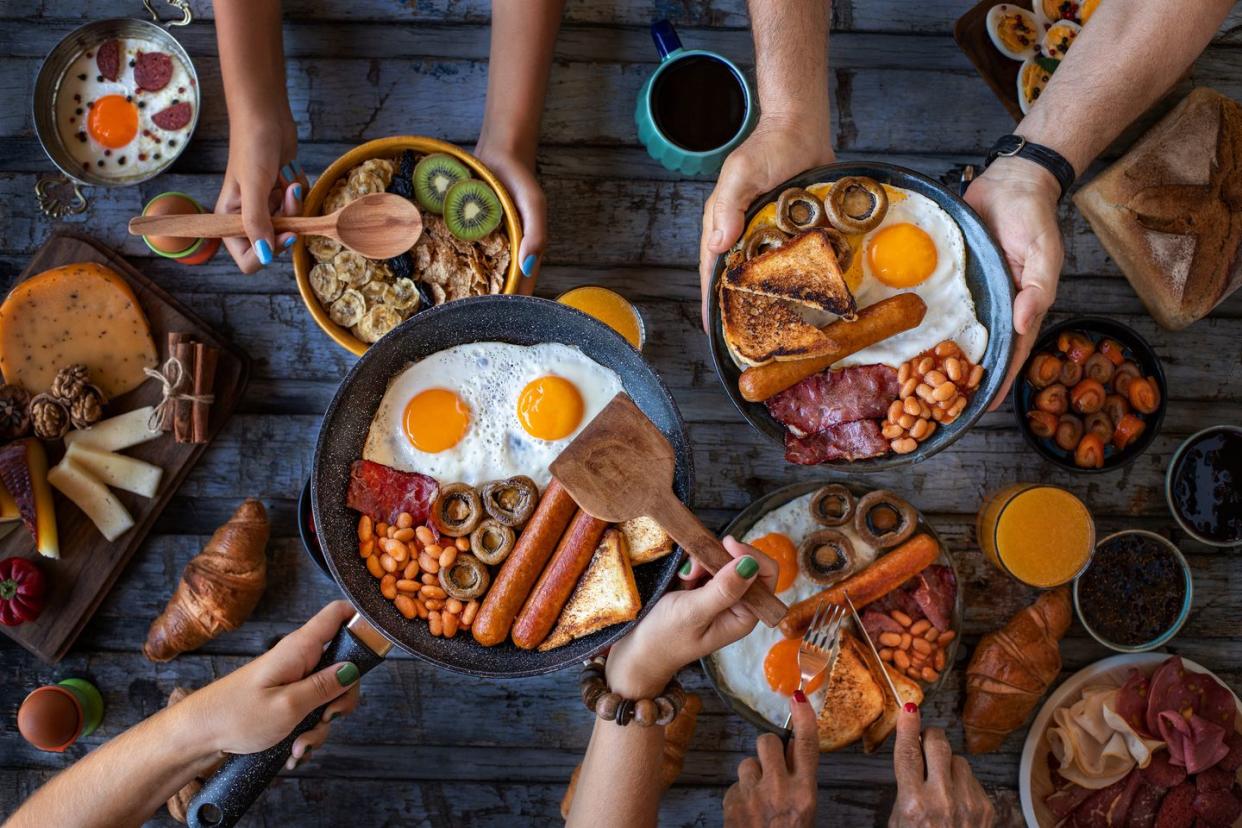 top view of a breakfast table