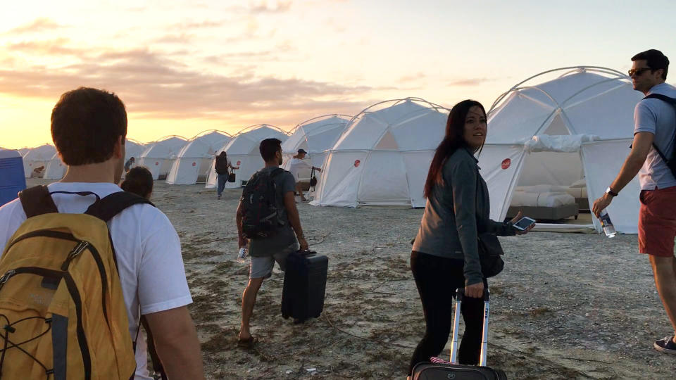 This image released by Netflix shows a scene from the documentary "Fyre: The Greatest Party That Never Happened," named one of the top ten TV shows of the year by the Associated Press. (Netflix via AP)