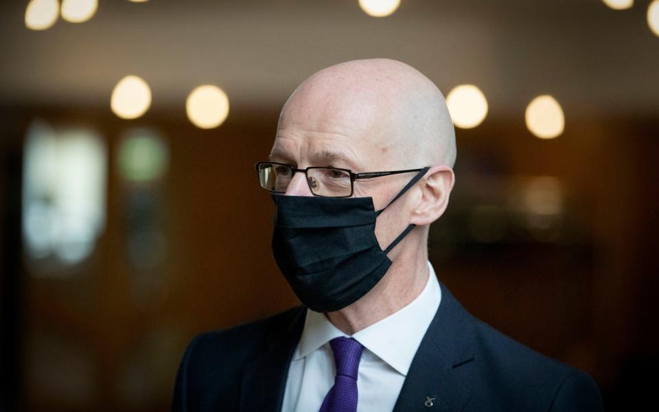 John Swinney, the deputy First Minister, released sections of advice after it became clear he could lose his job - Pool/Getty