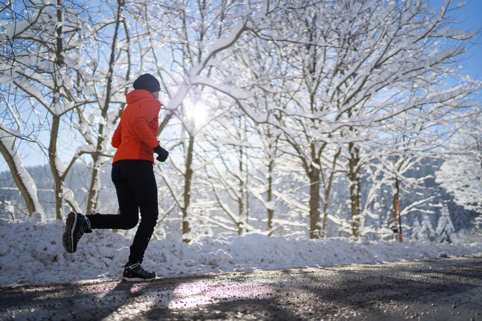 person running in the cold