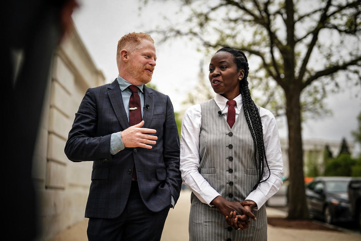 Actors Jesse Tyler Ferguson and Danai Gurira  (Frank Thorp V / NBC News)