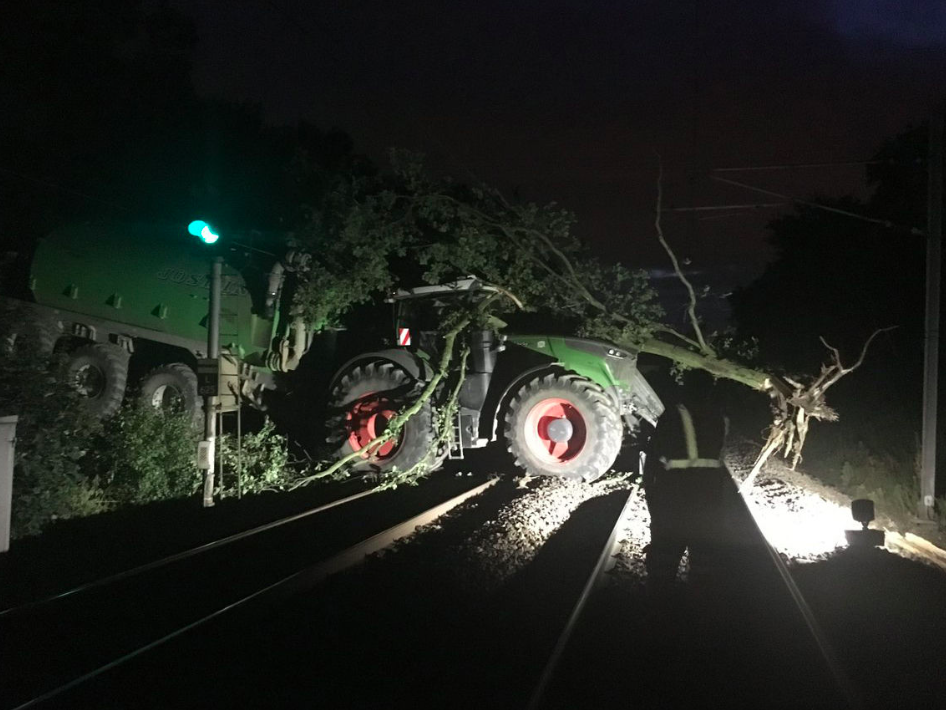 <em>London North Eastern Railway said the vehicle ‘had broken the field boundary from a nearby farm’ (PA)</em>