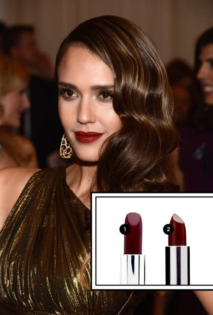 <div class="caption-credit"> Photo by: TotalBeauty.com</div><div class="caption-title">BURGUNDY</div>Women with olive or medium complexions should choose red-based maroon shades, which will warm the gold and yellow undertones in your skin. Just don't go too far into the browns. You don't want your lips to blend into your complexion. <br> <br> <b>Our faves:</b> <br> 1. <a rel="nofollow noopener" href="http://www.totalbeauty.com/reviews/product/88453/dior-rouge-dior-replenishing-lipcolour" target="_blank" data-ylk="slk:Dior Rouge Dior Replenishing Lip Color in Fantastic Plum;elm:context_link;itc:0;sec:content-canvas" class="link ">Dior Rouge Dior Replenishing Lip Color in Fantastic Plum</a>, $32 <br> 2. <a rel="nofollow noopener" href="http://www.totalbeauty.com/reviews/product/6396432/maybelline-new-york-color-sensational-lipcolor" target="_blank" data-ylk="slk:Maybelline ColorSensational Lipcolor in Deepest Cherry;elm:context_link;itc:0;sec:content-canvas" class="link ">Maybelline ColorSensational Lipcolor in Deepest Cherry</a>, $7.49 <br>