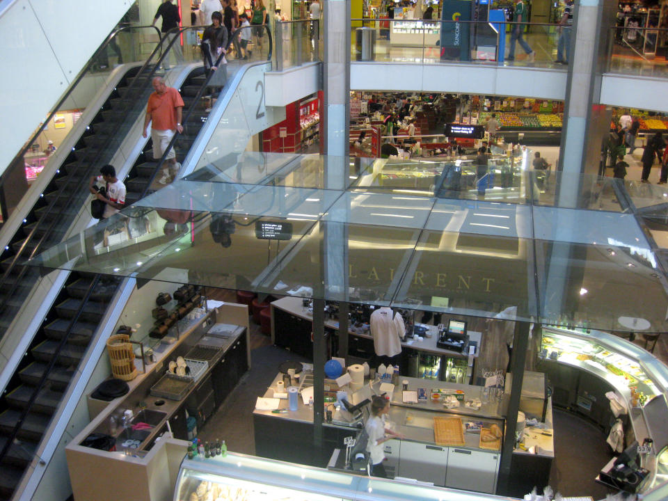 Inside Westfield Bondi Junction.