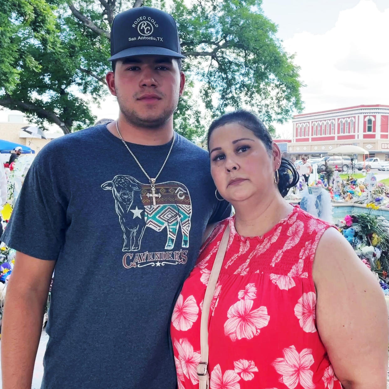 Ryan Garza with his mother, Roxane Cortez. (Suzanne Gamboa / NBC News)