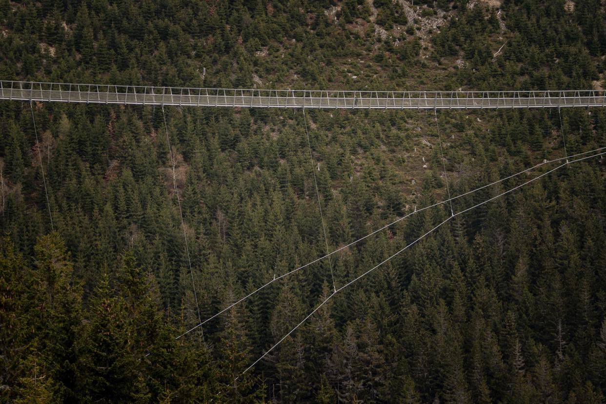 Sky Bridge 721 in the Czech Republic, the world's longest pedestrian suspension bridge