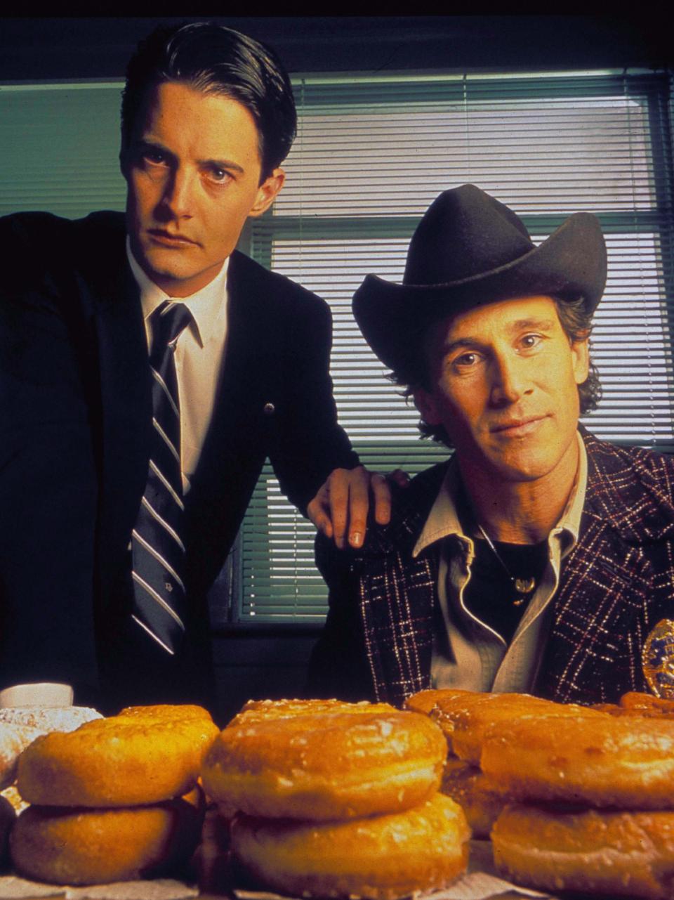 MacLachlan (Dale Cooper) with Michael Ontkean (Sheriff Harry S Truman) in ‘Twin Peaks’Rex