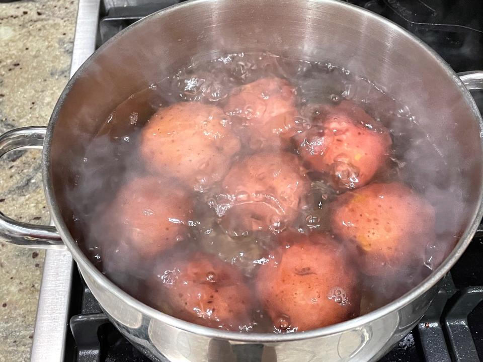 Boiling potatoes for Ina Garten's smashed potatoes