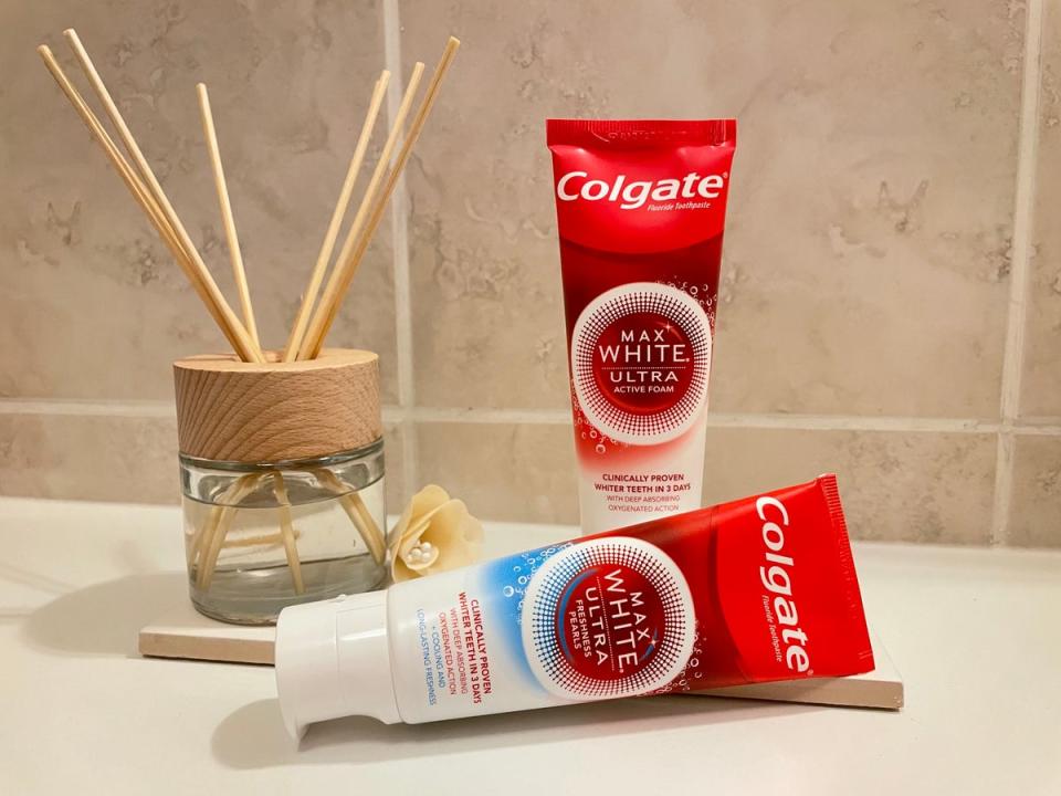 Colgate Max White Ultra Fresh Pearls and Colgate Max White Ultra Active Foam are now available in stores (Colgate)