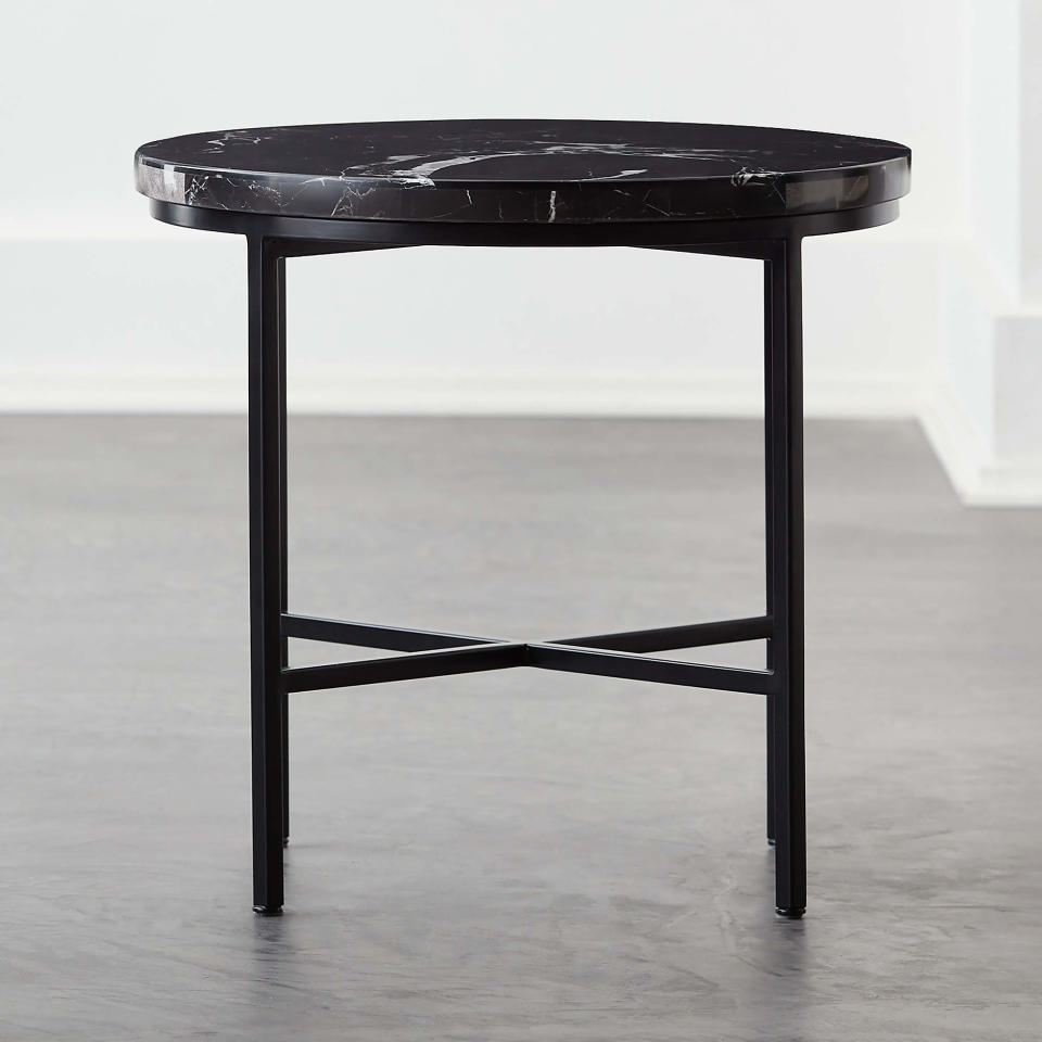 irwin black marble side table