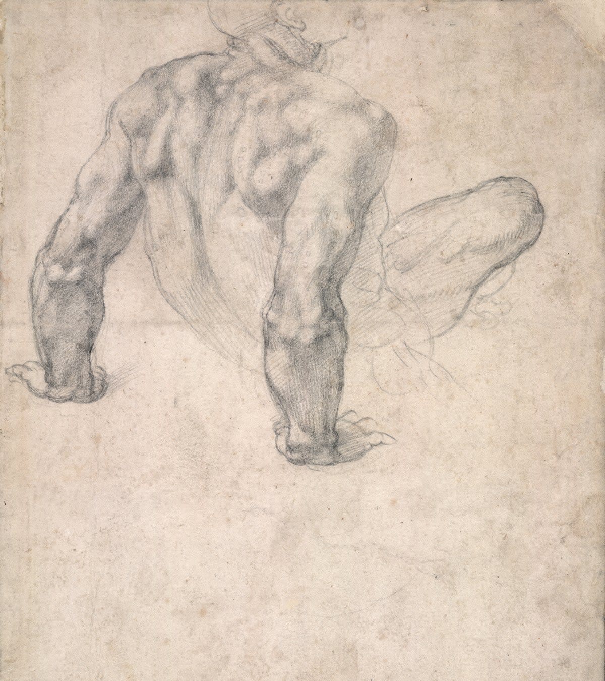 Michelangelo - study of the Last Judgment (© The Trustees of the British Museum)