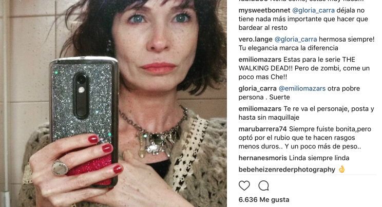 Una de las respuestas de la actriz hacia un usuario que la insultó. Foto: captura Instagram/gloria_carra