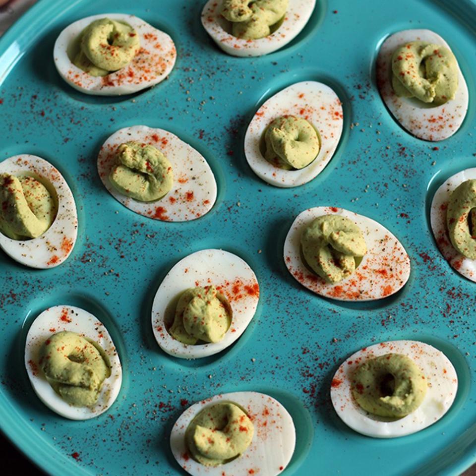 Avocado Deviled Eggs with Smoked Paprika