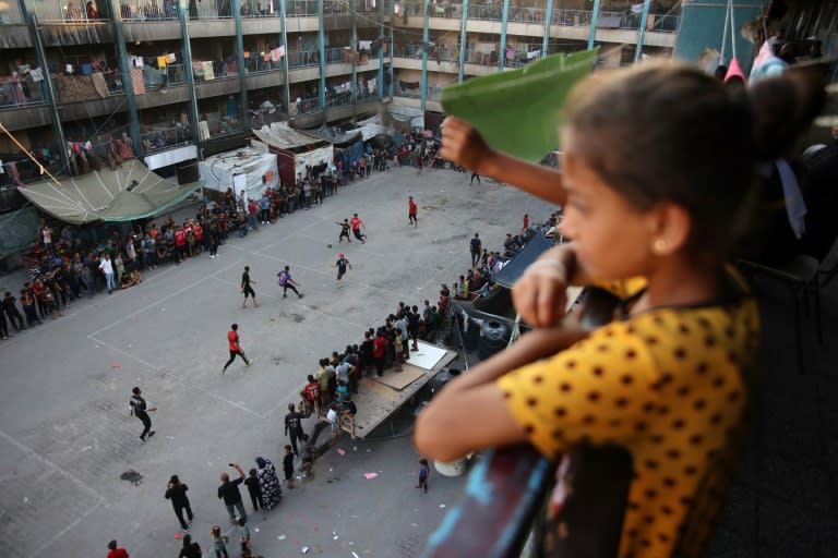 El patio para personas desplazadas en Jabalia, al norte de la Franja de Gaza. 23 de julio de 2024 (Omar AL-QATTAA)