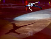 <p>Russia’s Alexander Samarin performs during the Gala show at the end of the Internationaux de France ISU Grand Prix of Figure Skating in Grenoble, central-eastern France, on November 19, 2017. ( JEAN-PIERRE CLATOT/AFP/Getty Images) </p>