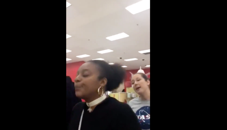 Twitter has named a Target customer “Target Teresa” and “Target Tammy” after a video of her harassing three black women in a Nashville, Tenn., was shared on social media. (Image: Facebook/Lena Jones)