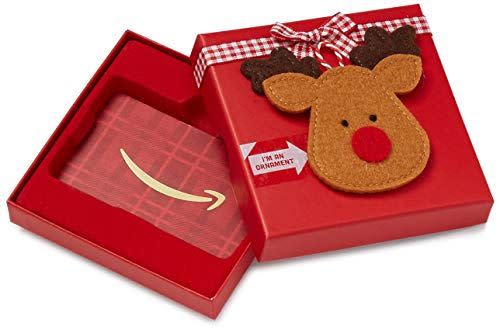 5) Amazon Gift Card in Reindeer Ornament Box