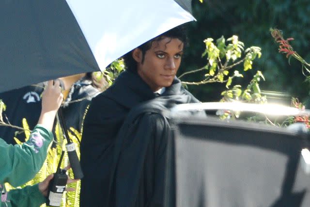 <p>TheImageDirect.com</p> Jaafar Jackson is spotted on the set of the new Michael Jackson Biopic in Los Angeles
