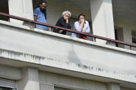 <p>People are looking the area where a group of soldiers were hit by a car on August 9, 2017 in Paris, France. (Photo: Aurelien Meunier/Getty Images) </p>